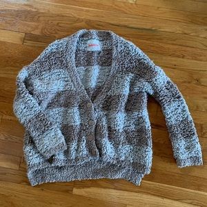 Striped Shearling Cardigan